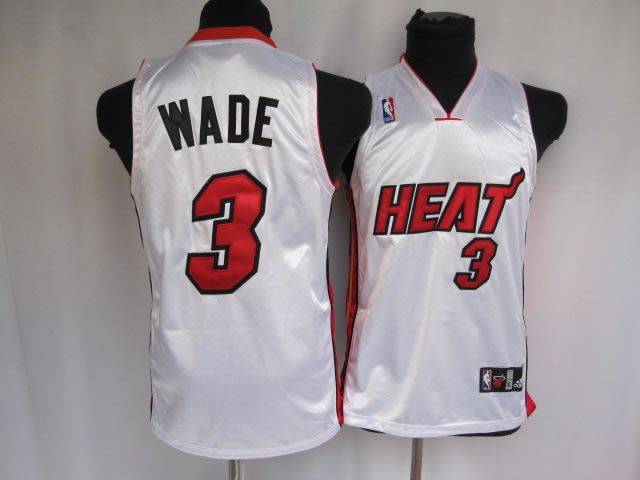NBA Kids Miami Heat 3 Dwyane Wade Authentic White Youth Jersey